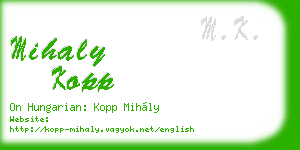 mihaly kopp business card