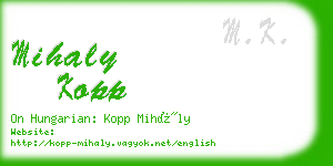 mihaly kopp business card